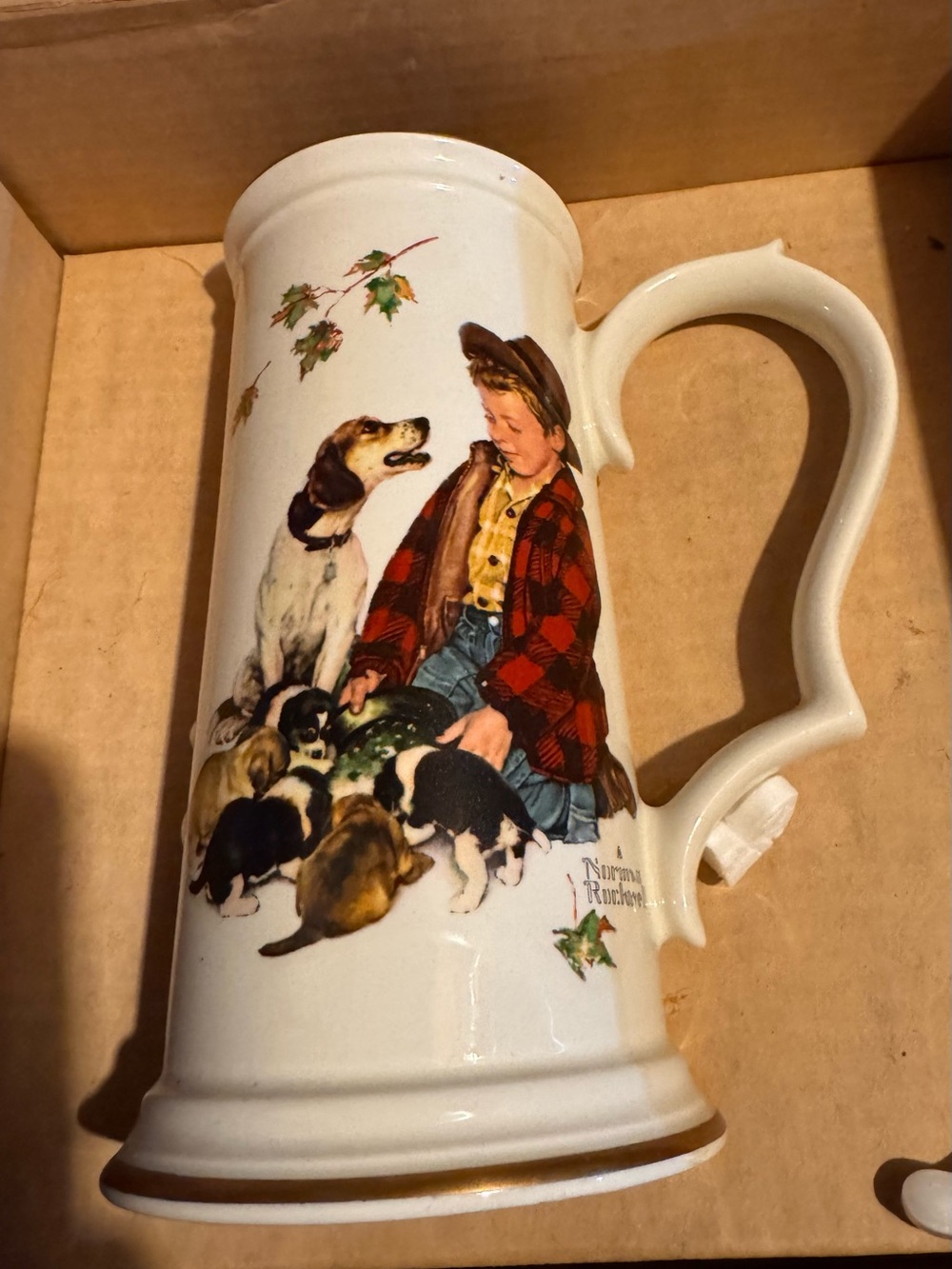 Vintage Norman Rockwell Gorham Mug 1958 Fall "Pride of Parenthood" USA